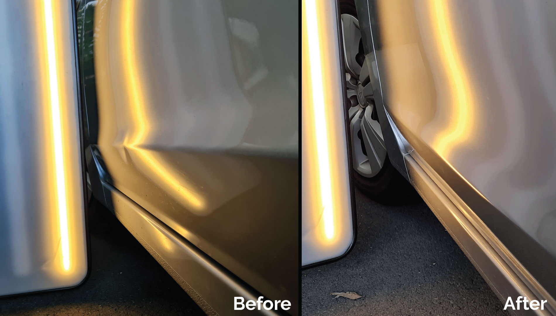 Paintless dent repair example